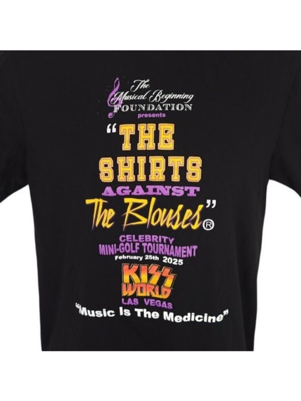 Kiss World T Shirt Mens Size Small Black Celebrity Mini Golf Tournament Vegas